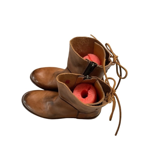 BED STU Women’s CHESHIRE BOOT Tan Glove Leather Lace Up Detail Combat Boots 8 - Picture 6 of 13